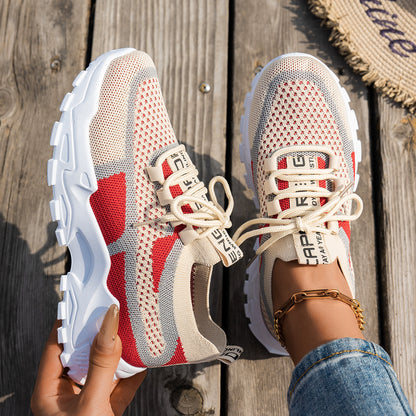 Women's Knit Mesh Lace-Up Sneakers (photo 6)