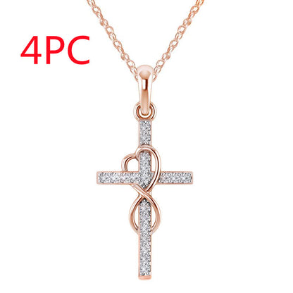 Rhinestone Cross Pendant Necklace (photo 10)