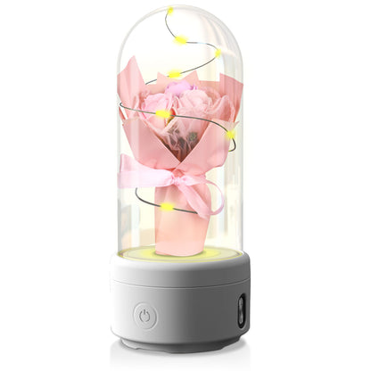 Rose Bouquet LED Light and Bluetooth Speaker in Glass Dome (photo 23)