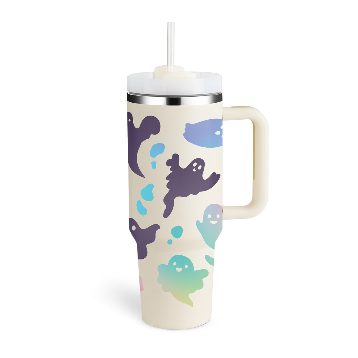 40 oz Insulated Stainless Steel Tumbler with Handle, Lid and Straw (photo 26)
