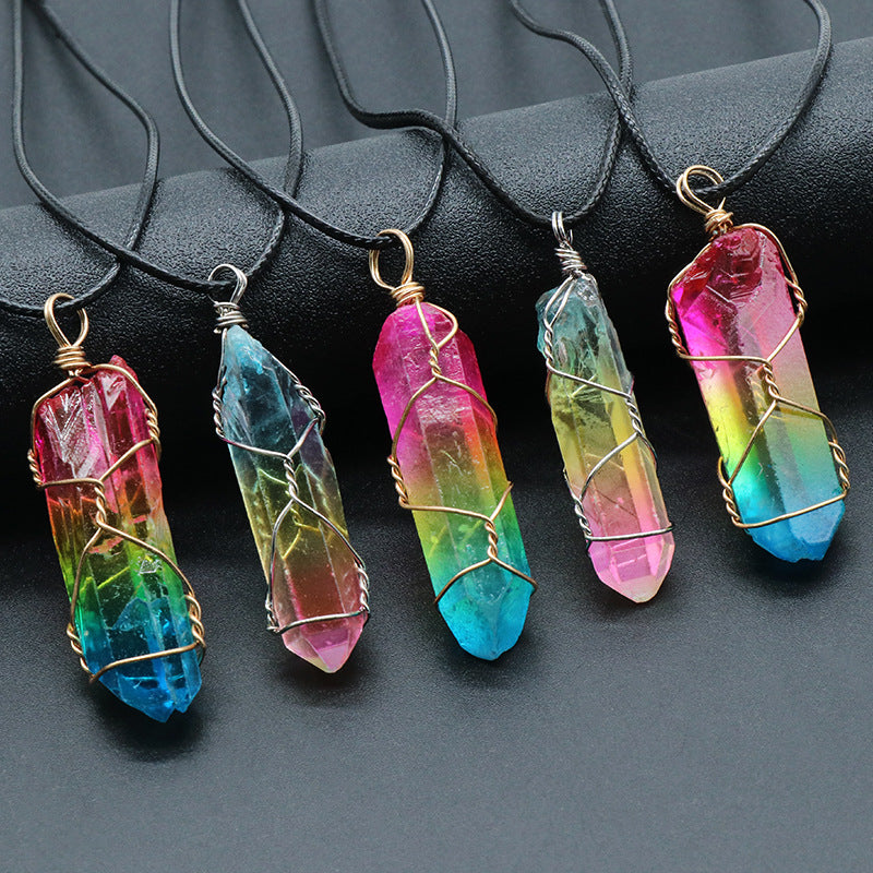 Stone Crystal Point Pendant Necklace (photo 3)