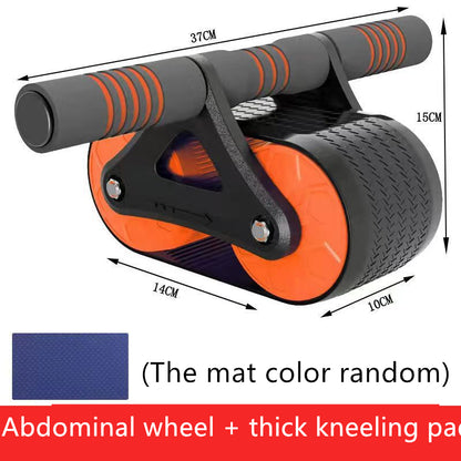 Automatic Rebound Double-Wheel Ab Roller with Knee Pad – Orange