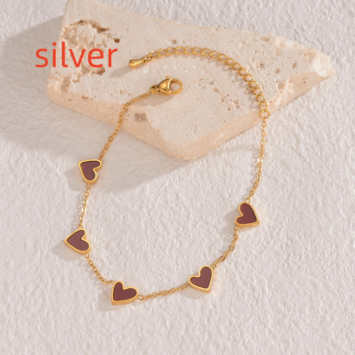 Stainless Steel Enamel Heart Bracelet (photo 11)