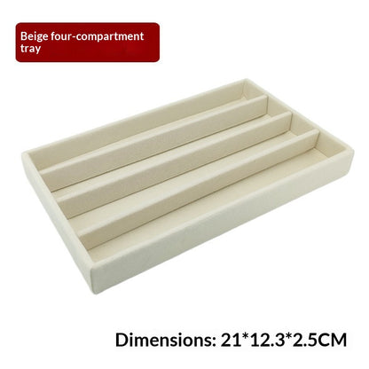 Velvet-Covered Drawer Organizer Tray - 4 Compartments (photo 4)