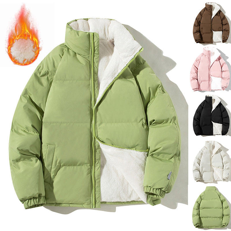 Unisex Stand-Collar Plush Padded Jacket