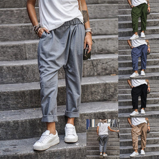 Women's High-Waist Harem Pants with Pockets