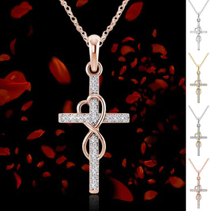 Rhinestone Cross Pendant Necklace