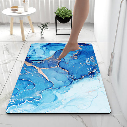 Quick-Dry Marble Print Bath Mat (photo 3)