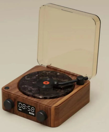 Retro Turntable-Style Bluetooth Speaker with Nature Sounds and Light (photo 12)