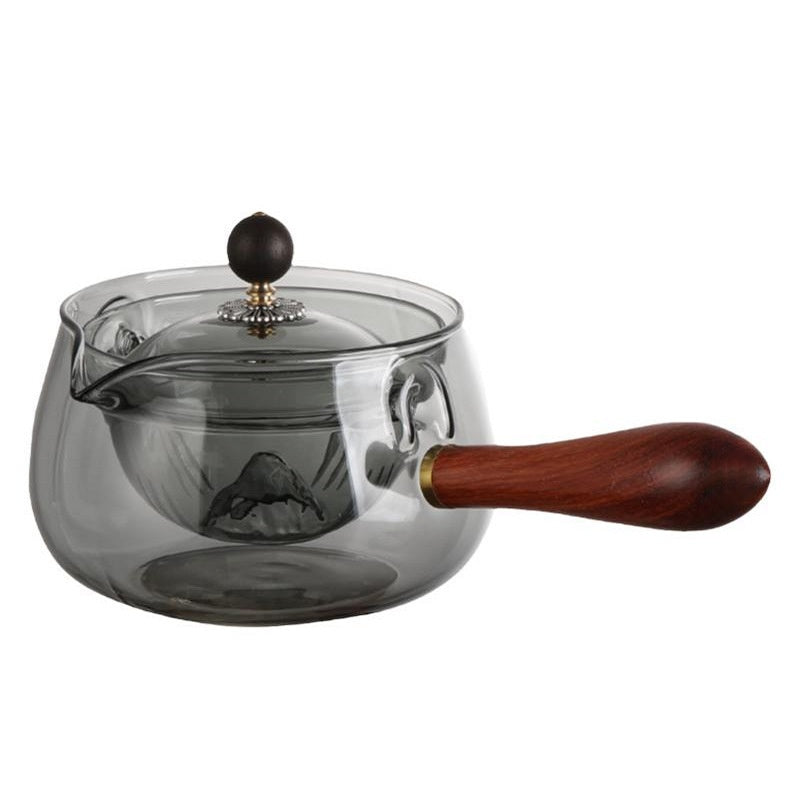 Rotating Glass Teapot with Infuser and Wooden Handle (photo 15)