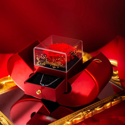 Preserved Rose Apple Gift Box with Necklace (photo 3)