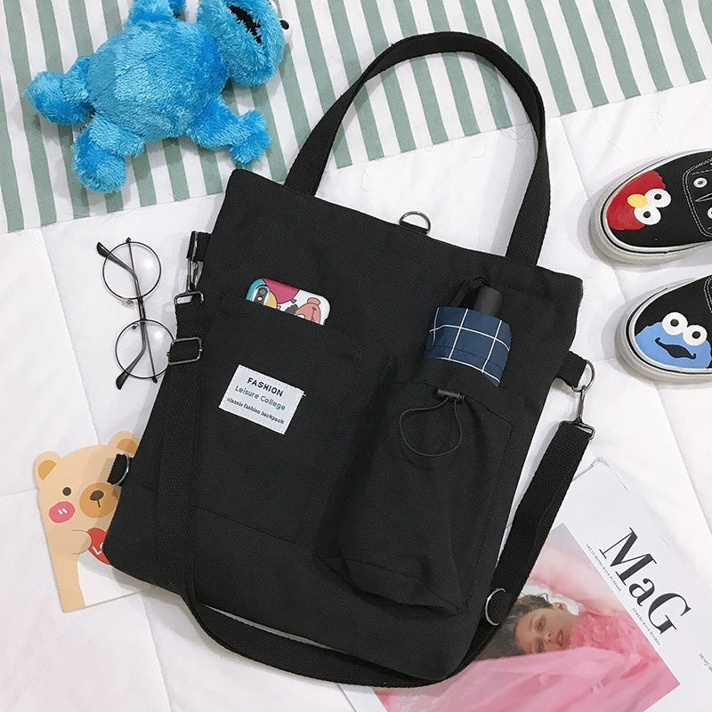 Canvas Backpack Tote with Pockets (photo 9)