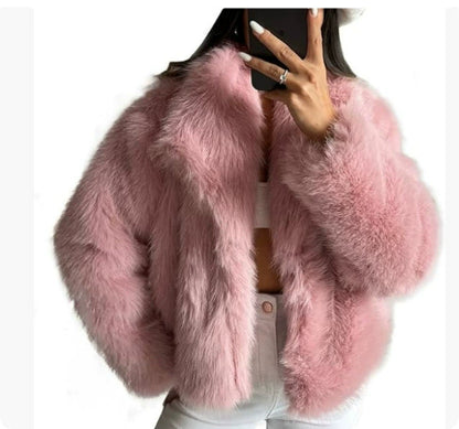 Women's Fluffy Plush Lapel Coat (photo 18)