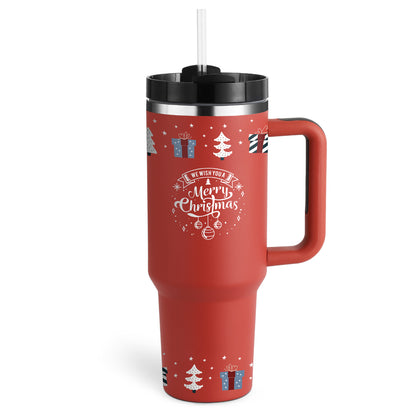 40 oz Insulated Stainless Steel Tumbler with Handle, Lid and Straw (photo 13)