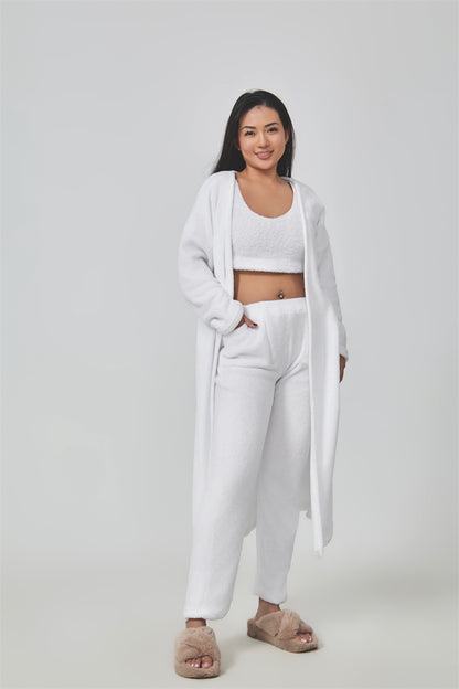 Women's 3-Piece Knit Lounge Set: Crop Top, Wide-Leg Pants and Cardigan (photo 32)