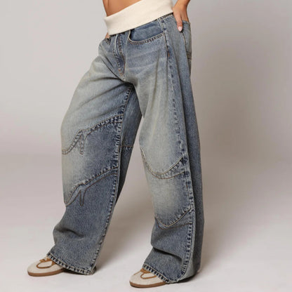 Women's Loose Straight-Leg Jeans with Pockets (photo 4)