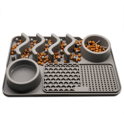 Silicone Lick Mat and Slow Feeder Bowl for Dogs, Small or Large – Small, Dark Gray