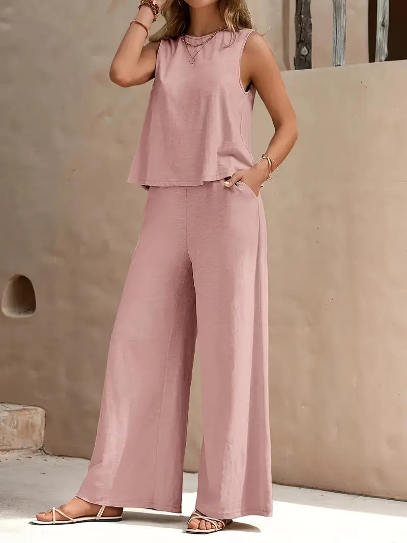 Women's Sleeveless Top and Loose Trousers Set (photo 15)
