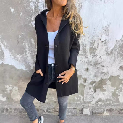 Women's Hooded Single-Breasted Loose Jacket (photo 3)