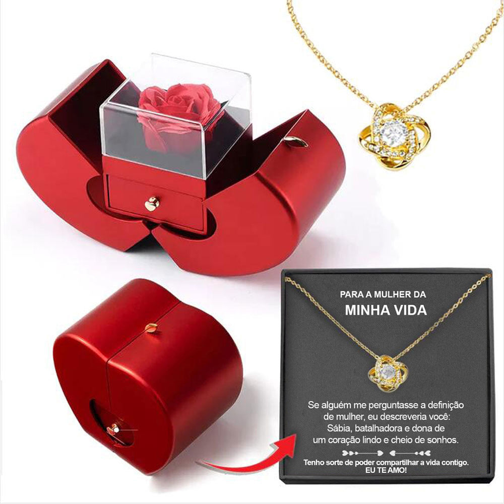 Preserved Rose Apple Gift Box with Necklace (photo 10)