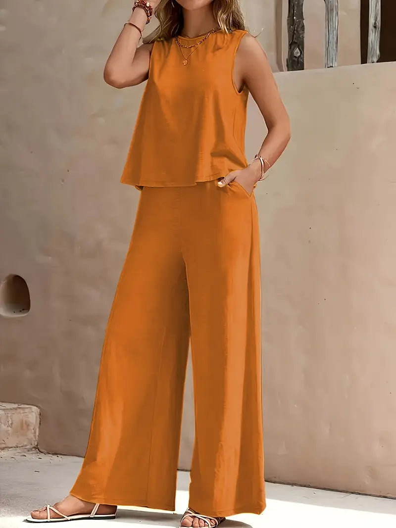 Women's Sleeveless Top and Loose Trousers Set (photo 12)