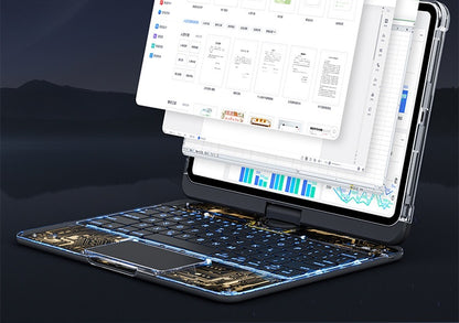 360° Rotating Clear Keyboard Case for iPad with Trackpad (photo 9)
