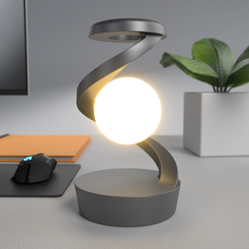 Rotating Moon Desk Lamp with Optional Wireless Charger (photo 8)
