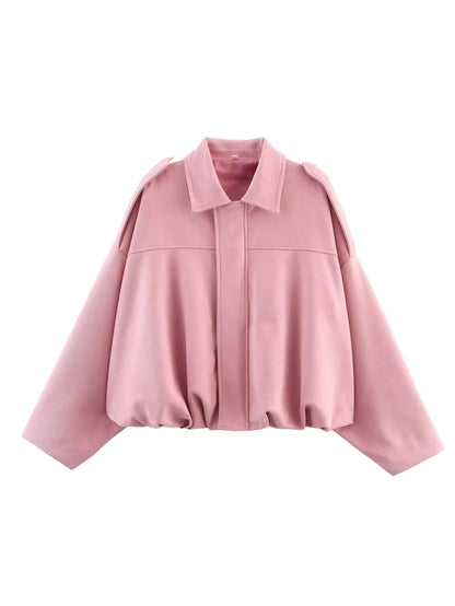 Faux Suede Zip-Up Jacket with Matching Pants and Skirt Options (photo 14)