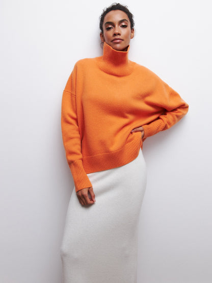Women's Solid Turtleneck Pullover Sweater (photo 5)
