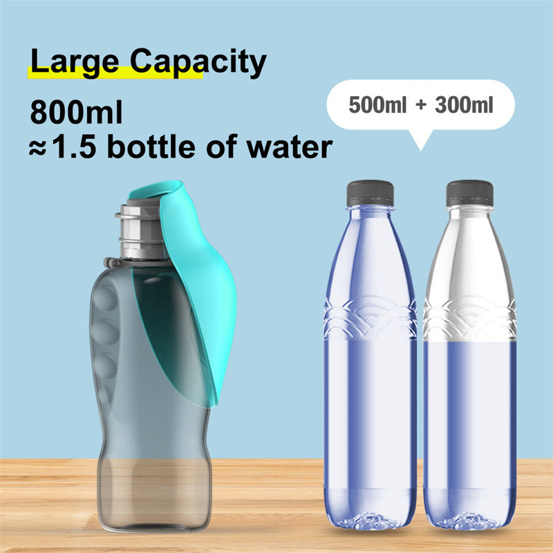 800 ml Portable Dog Water Bottle with Fold-Out Trough (photo 3)