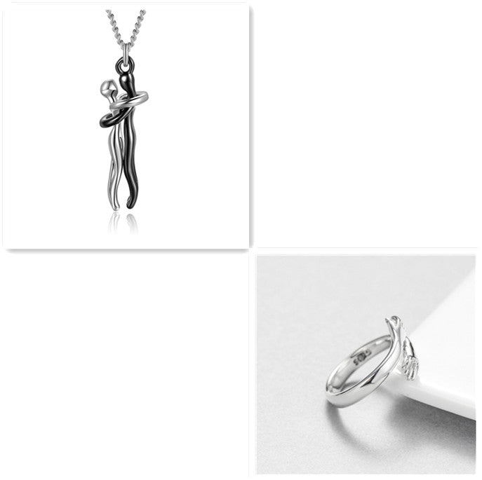 Hugging Figures Pendant Necklace (photo 26)