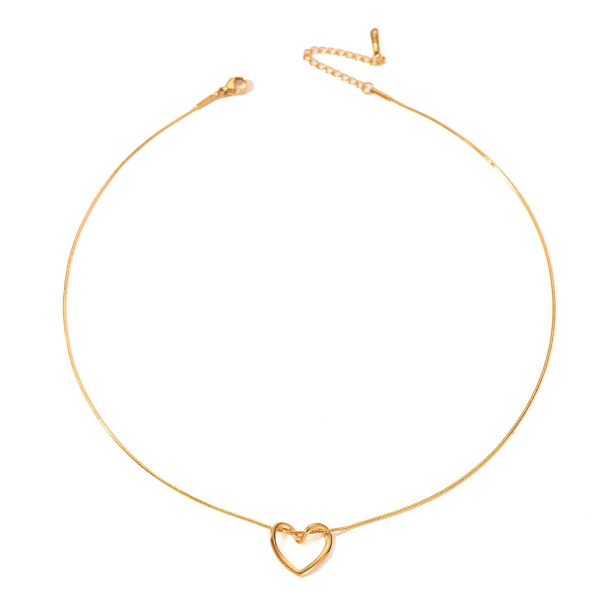 Twisted Hollow Heart Pendant Necklace (photo 8)