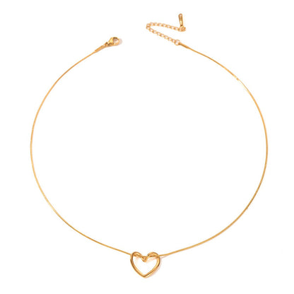 Twisted Hollow Heart Pendant Necklace (photo 8)
