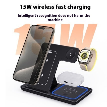 3-in-1 Foldable Wireless Charging Stand with LED (photo 2)