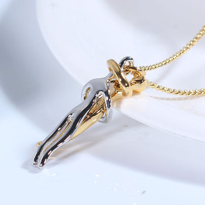 Hugging Figures Pendant Necklace (photo 3)