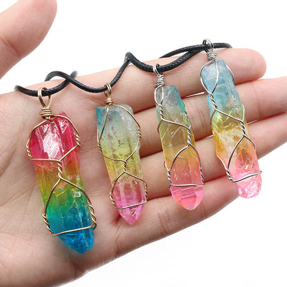 Stone Crystal Point Pendant Necklace (photo 5)