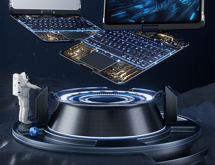 360° Rotating Clear Keyboard Case for iPad with Trackpad (photo 13)