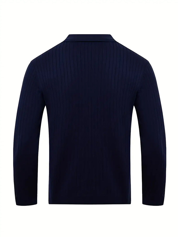 Men's Waffle Knit Long-Sleeve Polo Shirt (photo 16)