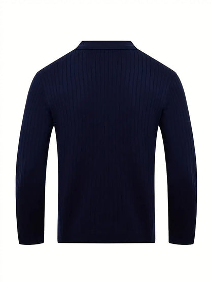 Men's Waffle Knit Long-Sleeve Polo Shirt (photo 16)