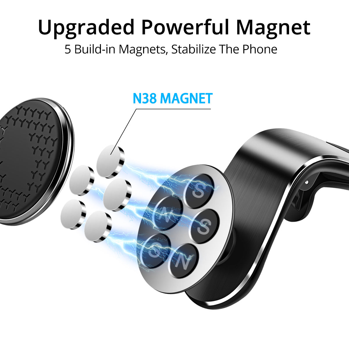 Magnetic Car Air Vent Phone Mount, 360° Rotation (photo 4)