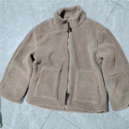 Women's Lapel Zip-Up Fleece Coat with Pockets (photo 13)