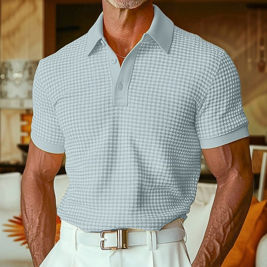 Men's Waffle Short-Sleeve Polo Shirt (photo 11)