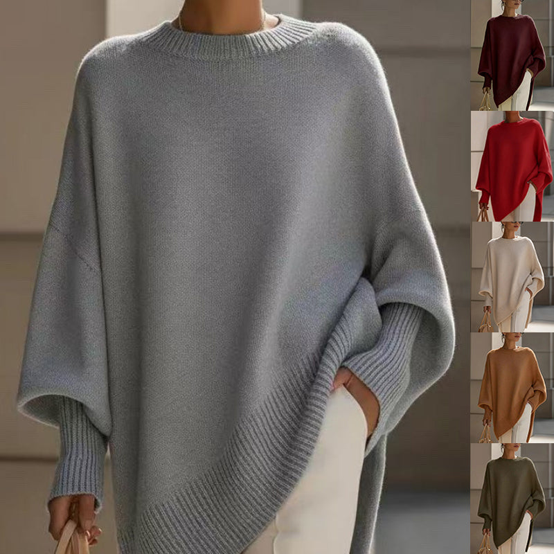 Women's Thick Knit Crewneck Pullover Sweater, Loose Fit