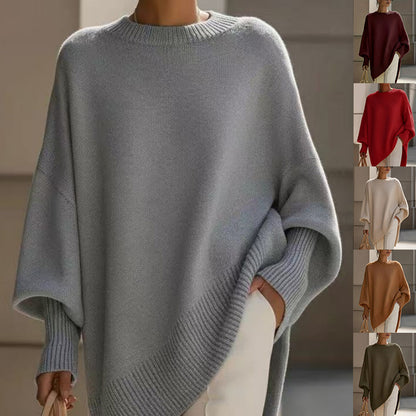Women's Thick Knit Crewneck Pullover Sweater, Loose Fit