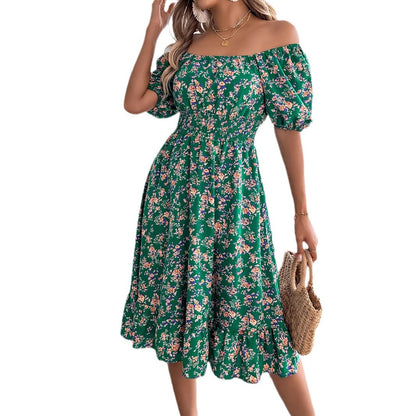 Women's Floral Square-Neck Ruffle Dress (photo 13)