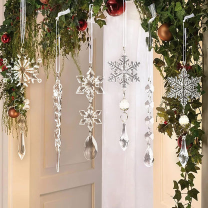 Clear Acrylic Icicle Christmas Ornaments, 10 Pcs (photo 5)