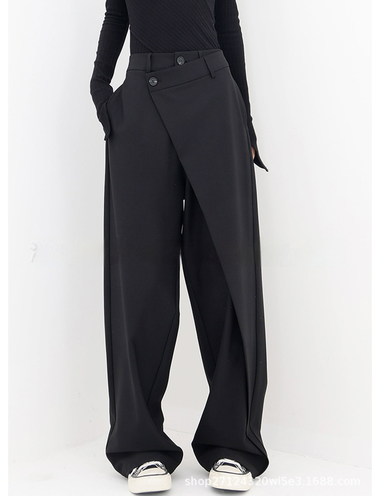 Women's High-Waist Irregular Wide-Leg Pants (photo 12)