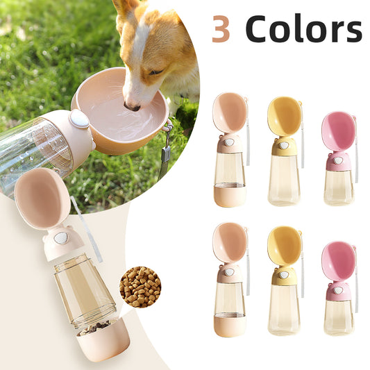 Portable Pet Water Bottle with Food Container