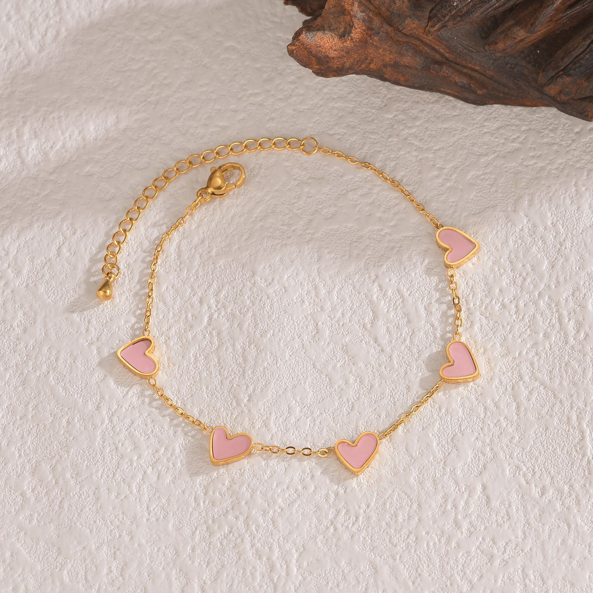 Stainless Steel Enamel Heart Bracelet (photo 3)