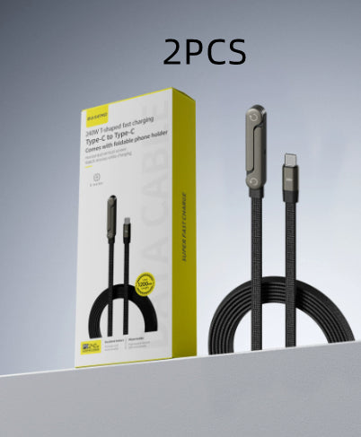 Fast-Charging USB-C Cable with Built-In Foldable Phone Stand (photo 18)